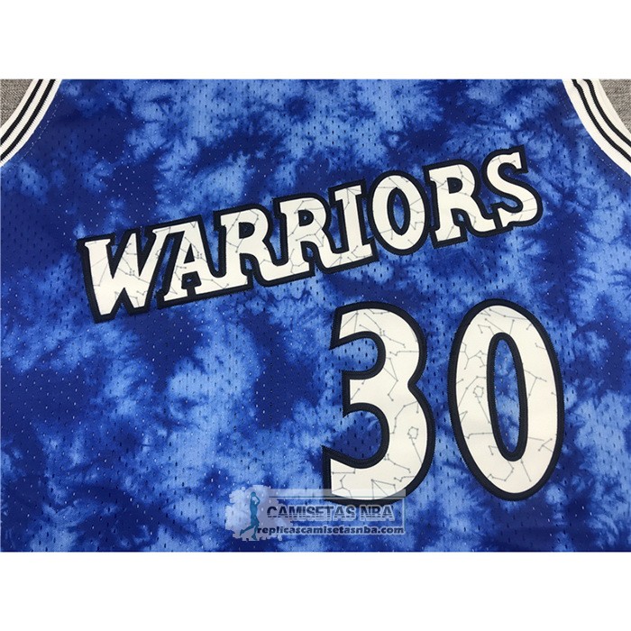 Camiseta Golden State Warriors Stephen Curry NO 30 Galaxy Azul
